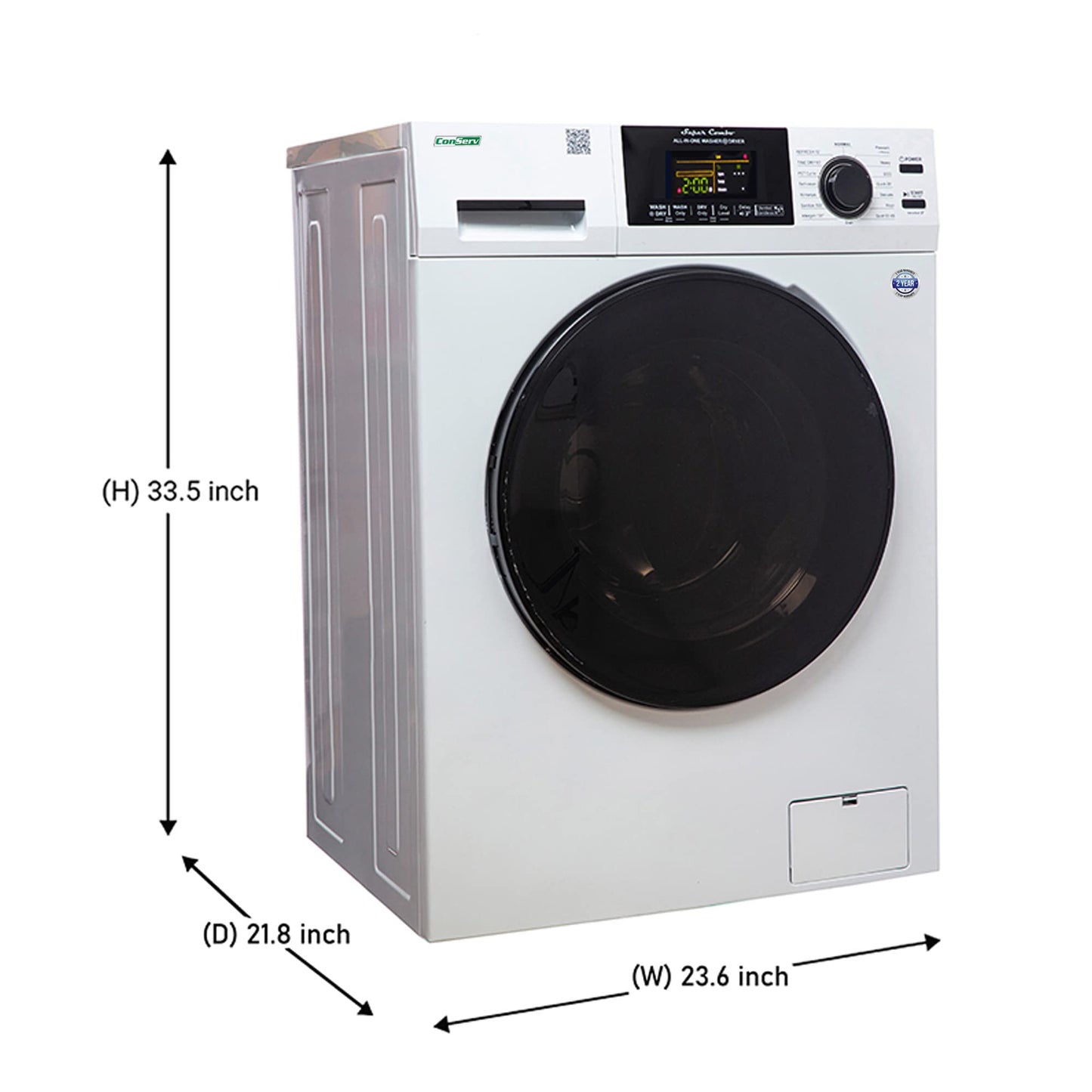 Conserv 15 lbs Compact Combo Sani Washer Vented/Ventless Dryer with Pet Cycle (White)