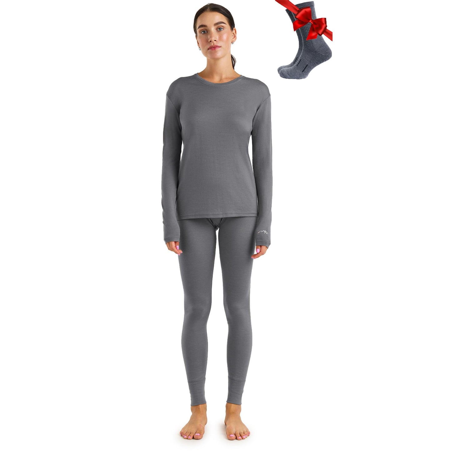 Merino.tech Merino Wool Base Layer Women Set - Heavyweight, Lite, Midweight Merino Thermal Underwear For Women Top, Bottom