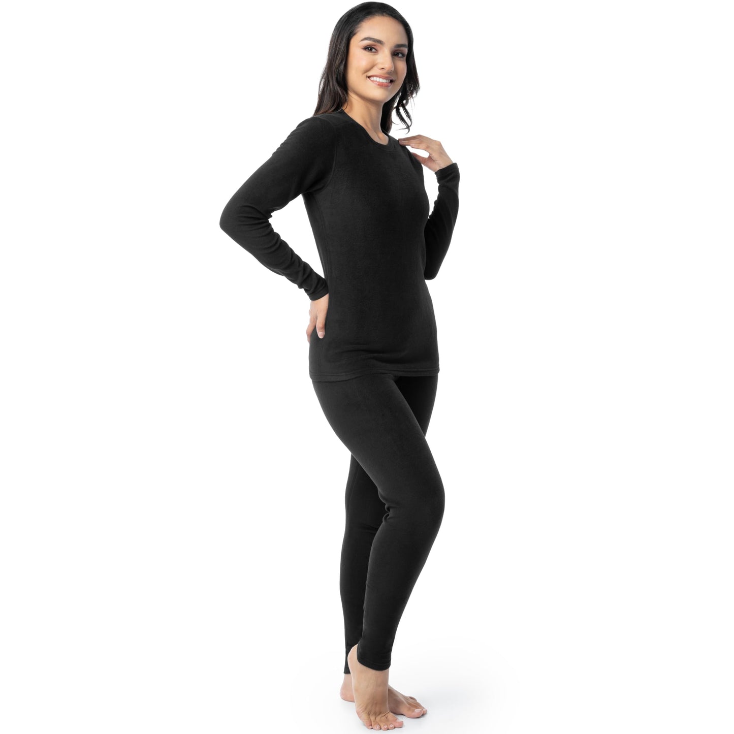 Fruit of the Loom Women's Stretch Fleece Lined Thermal Long Johns Underwear Set