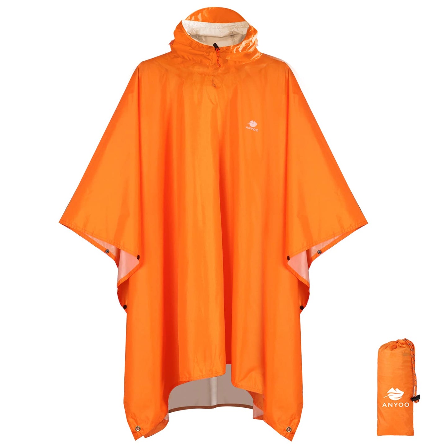 ANYOO Hooded Rain Poncho for Adults Waterproof Lightweight Rain Coat for Men Women Reusable Rain Jacket for Emergency Outdoor