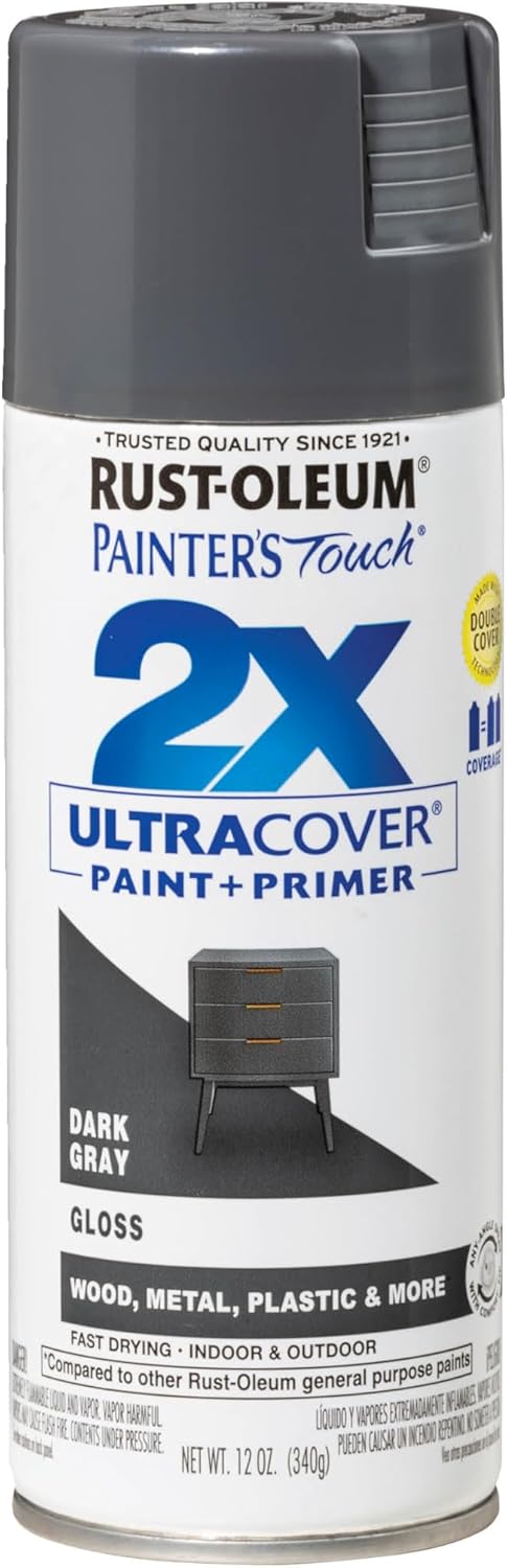 Rust-Oleum 331182 Painter's Touch 2X Ultra Cover Spray Paint, 12 oz, Ultra Matte Black