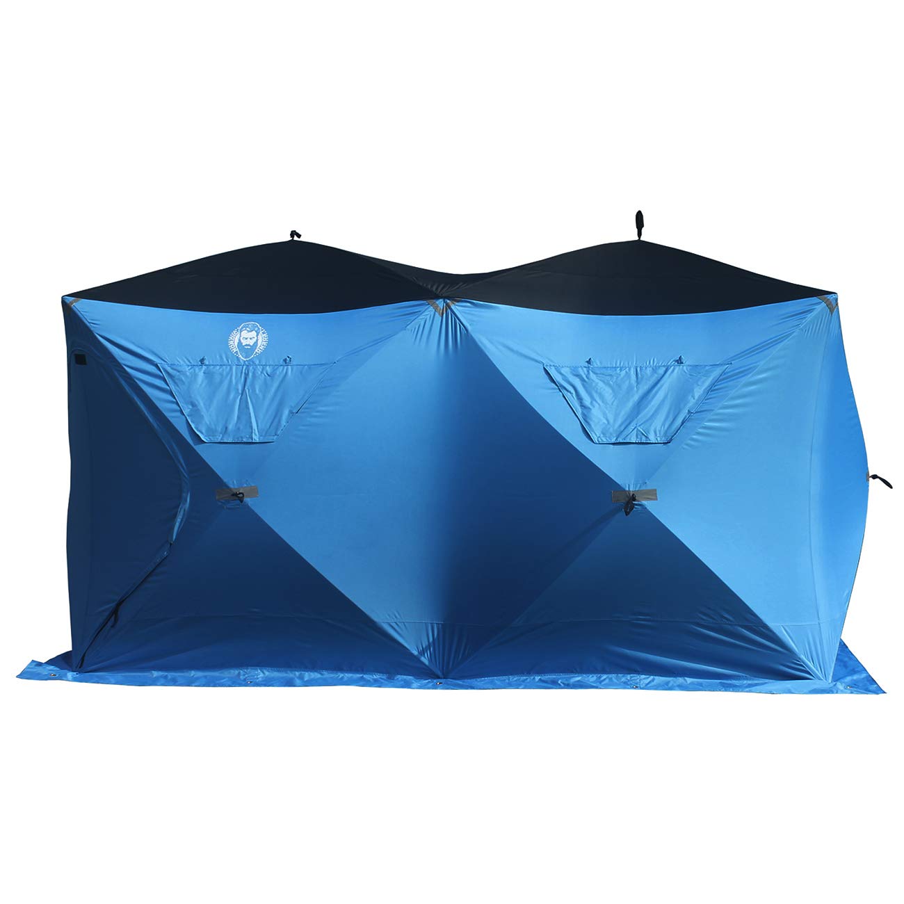 6 Person Portable Ice Fishing Shelter with 2 Big Doors-Diamond Door Guard System Ice Fishing Camping Tent
