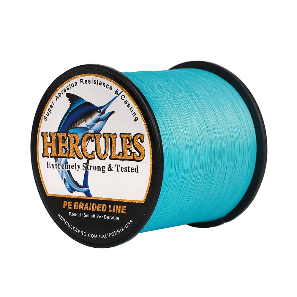 HERCULES Cost-Effective Super Cast 8 Strands Braided Fishing Line 10LB to 300LB Test for Salt-Water,109/328/547/1094 Yards(100M/300M/500M/1000M),Diam.#0.12MM-1.2MM,Hi-Grade Performance,Variety Colors