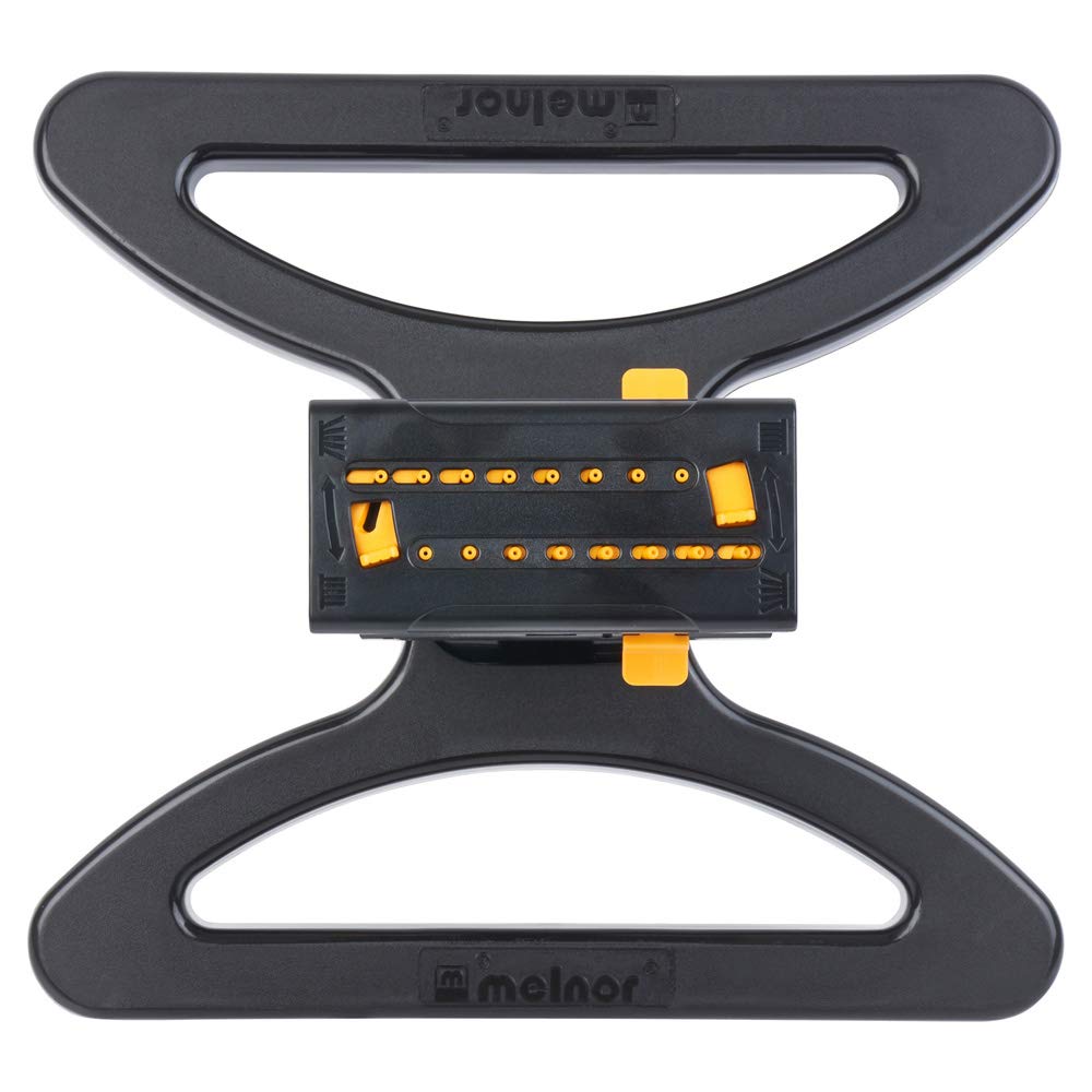 Melnor 65131AMZ MiniMax Turbo Oscillator Sprinkler, 4000 sq. ft., 4-Way Adjustable, Quick Connect Bundle, Black, Yellow