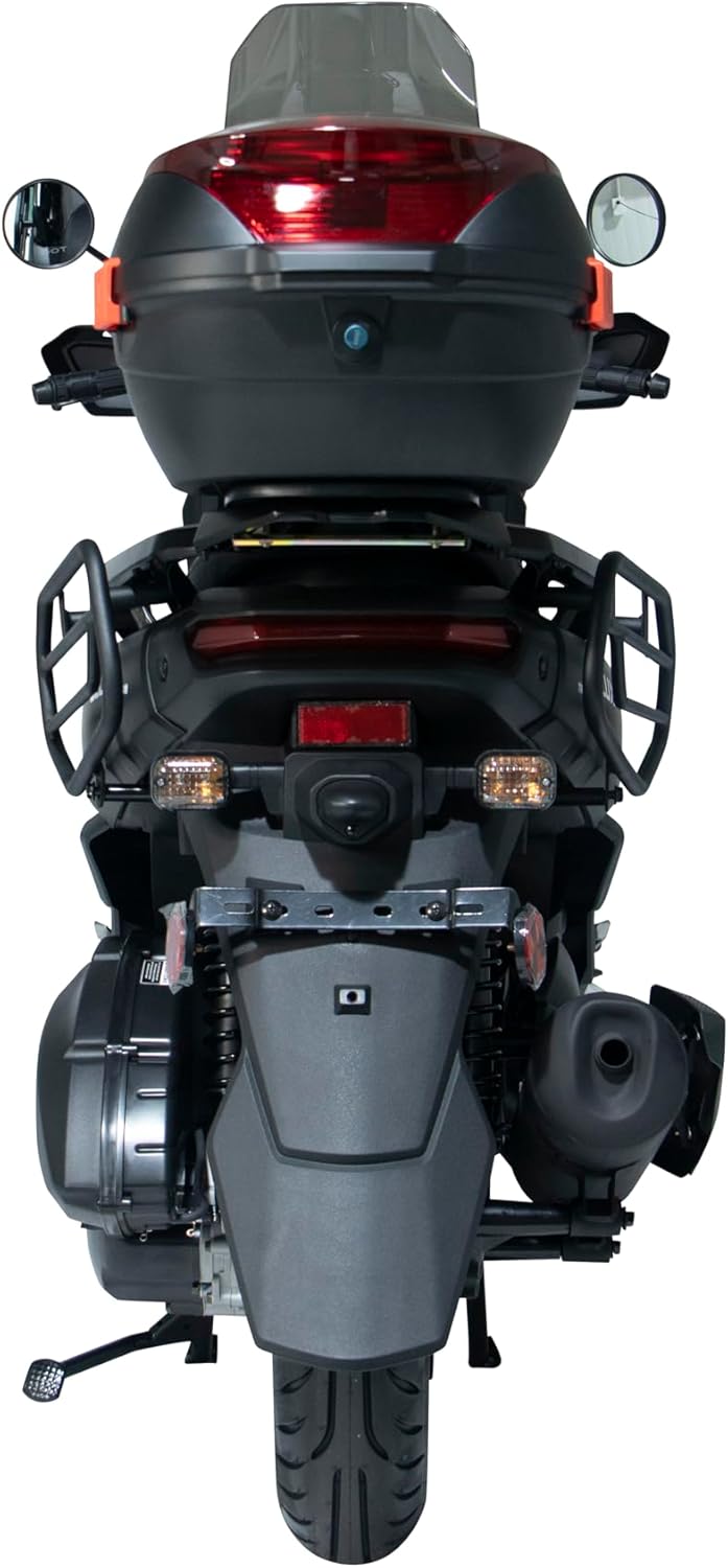 HHH Tank Supreme 200cc Scooter Motorcycle with Windshield Big Wheels EFI Scooter Vitacci Tank 200 Moped Fully Automatic Bike with Matching Rear Trunk