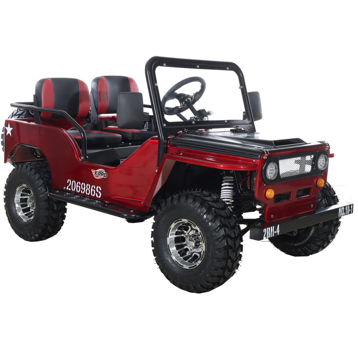 X-PRO Ranger 125 125cc Go Kart with 3-Speed Semi-Automatic Transmission w/Reverse, Big 18" Aluminium Rim Wheels!(Red)