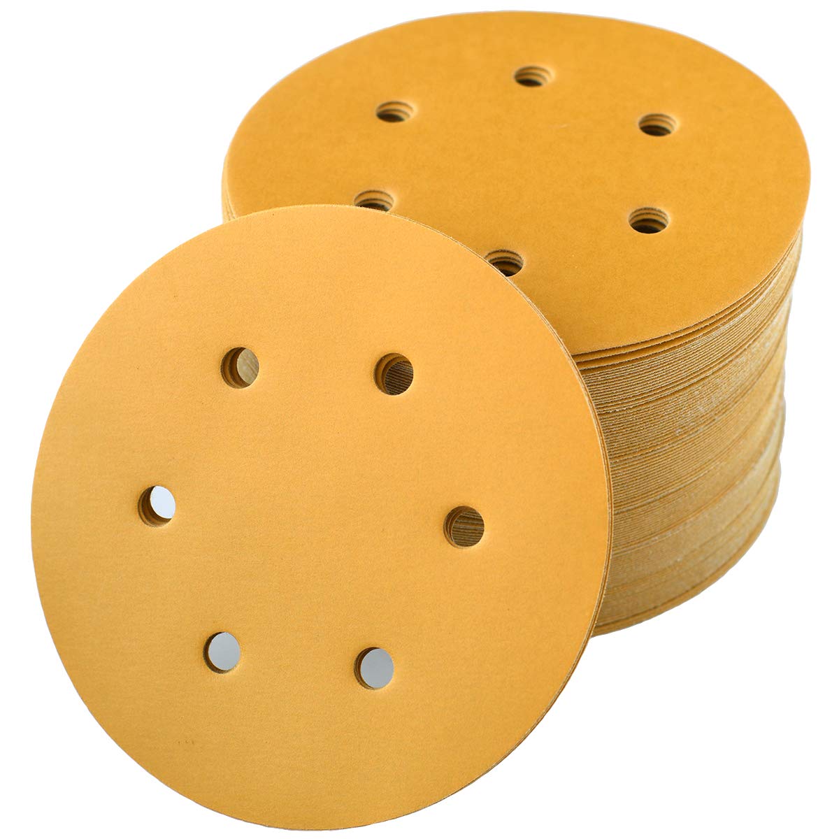 6-Inch 6-Hole Hook and Loop Sanding Discs 600-Grit, Random Orbital Sandpaper for Automotive and Woodworking, 100-Pack