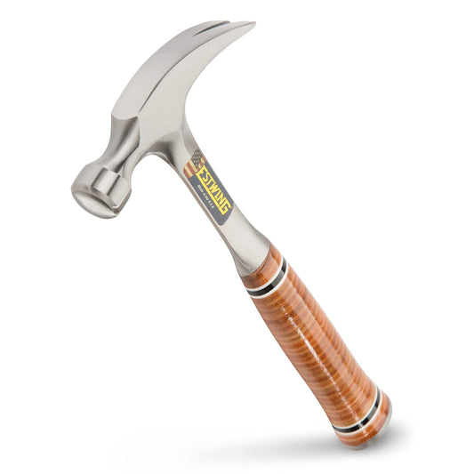 Estwing Hammer - 20 oz Straight Rip Claw with Smooth Face & Genuine Leather Grip - E20S