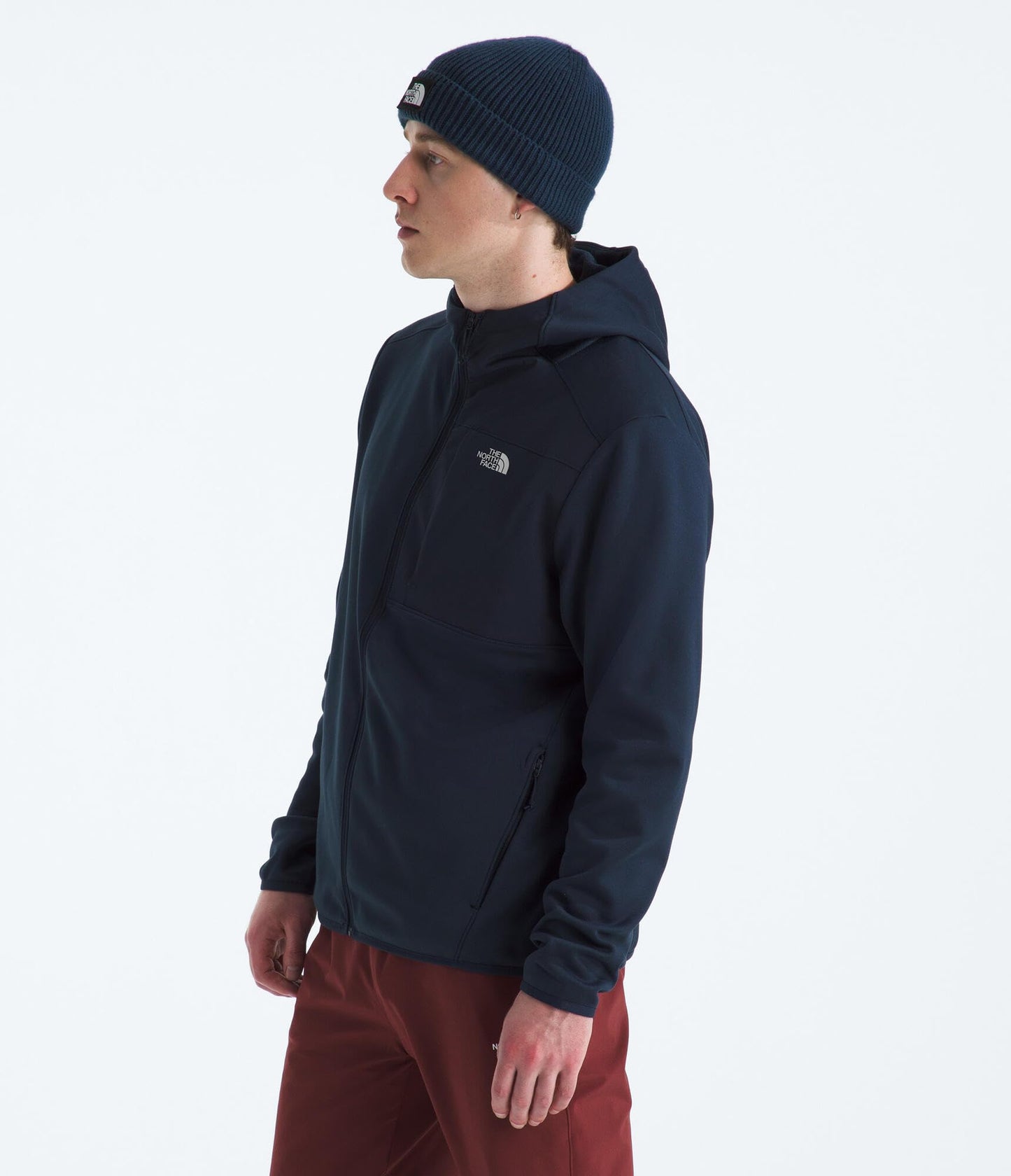 THE NORTH FACE Men's TNF Performance Fleece Full Zip Hoodie | Lightweight Hooded Top, Elastic Binding & Zip Pockets