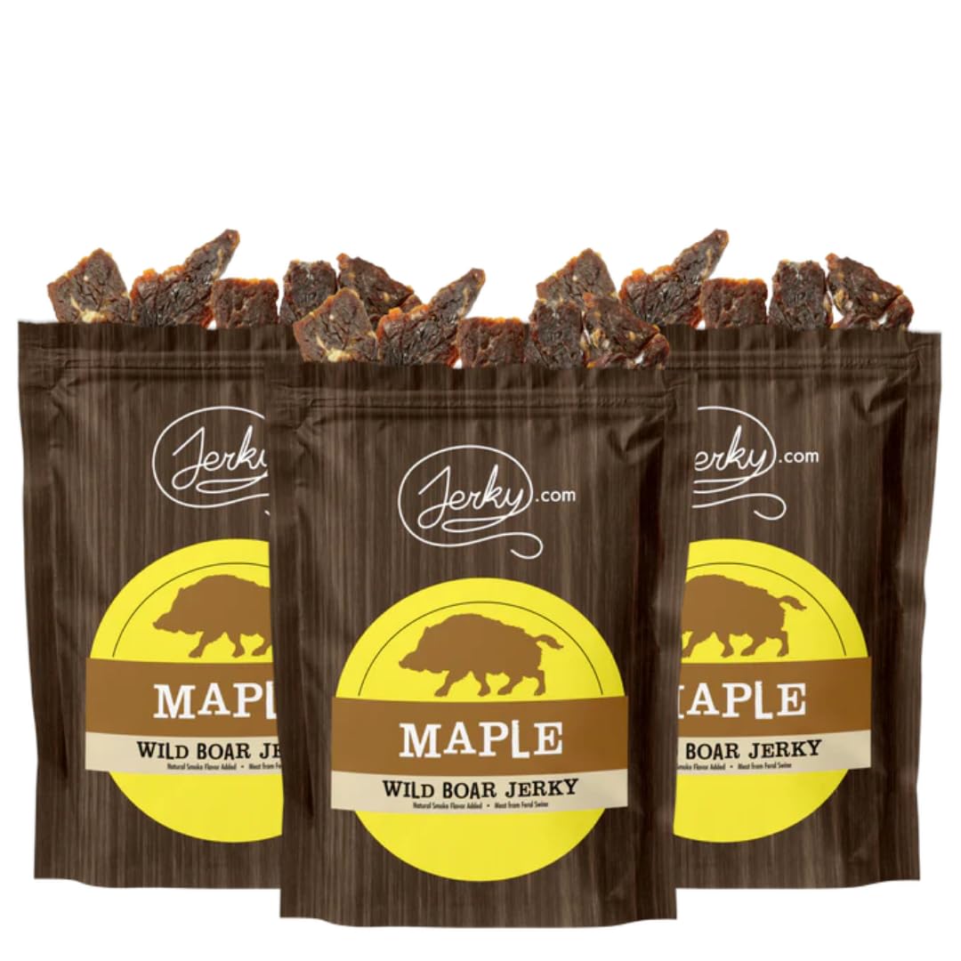 Jerky.com Original Buffalo Jerky 3-Pack - Exotic Jerky High Protein, Gluten-Free, All-Natural Exotic Snack - Premium Wild Game Meat - Perfect for Hiking, Camping, and On-the-Go 1.75oz (Pack of 3)