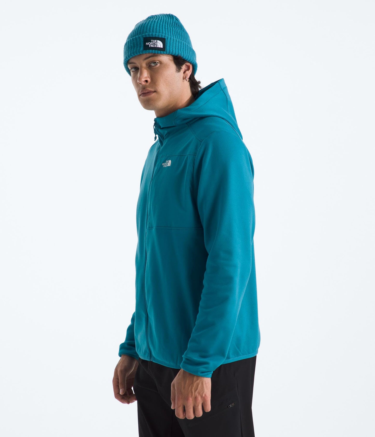 THE NORTH FACE Men's TNF Performance Fleece Full Zip Hoodie | Lightweight Hooded Top, Elastic Binding & Zip Pockets
