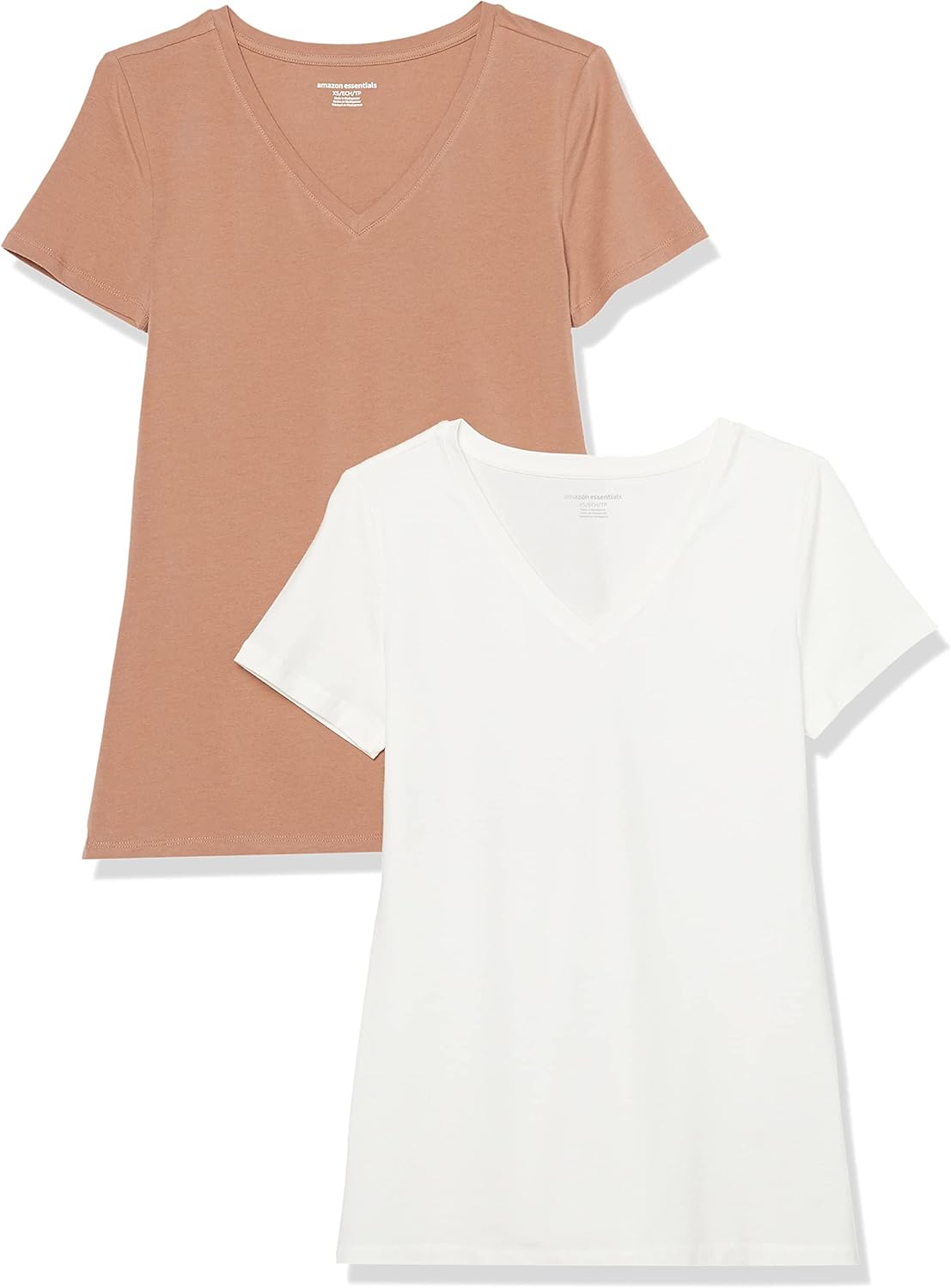 Amazon Essentials Women's Regular-Fit Short-Sleeve T-Shirt (Crewneck and V-Neck Options), Multipacks