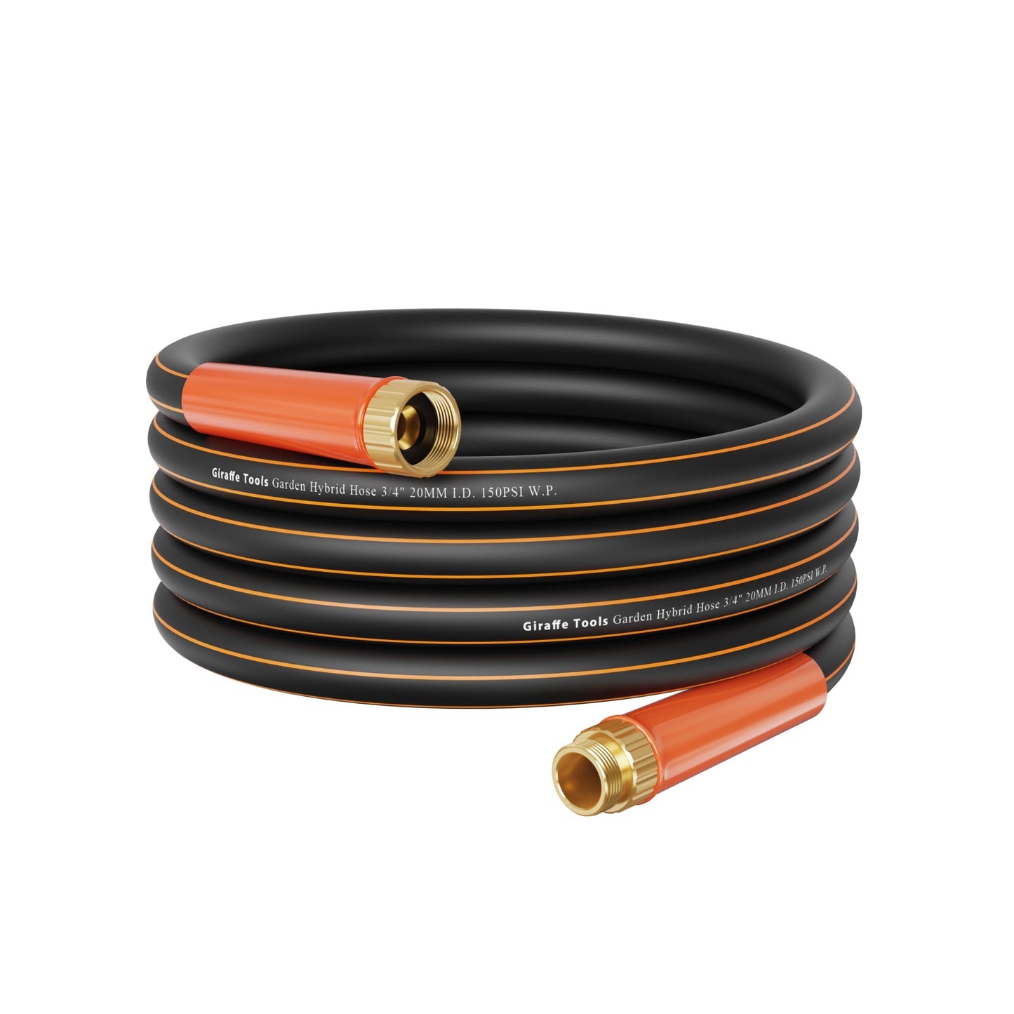 Giraffe Tools Garden Hose 50ft x 5/8", Water Hose Heavy Duty, Flexible, Lightweight Hybrid Hose with Swivel Handle, Male to Female Fittings, Burst 600 PSI