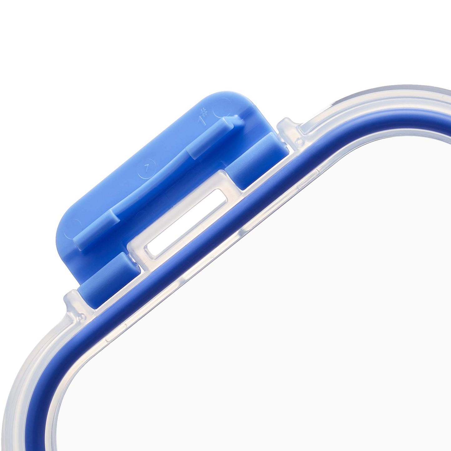 Amazon Basics Glass Food Storage Containers, Leak Proof, Oven Safe, Easy to Clean, Stain Resistant, Set of 7, 14 Pieces Including Lids, BPA-Free, Clear with Blue Silicone Ring