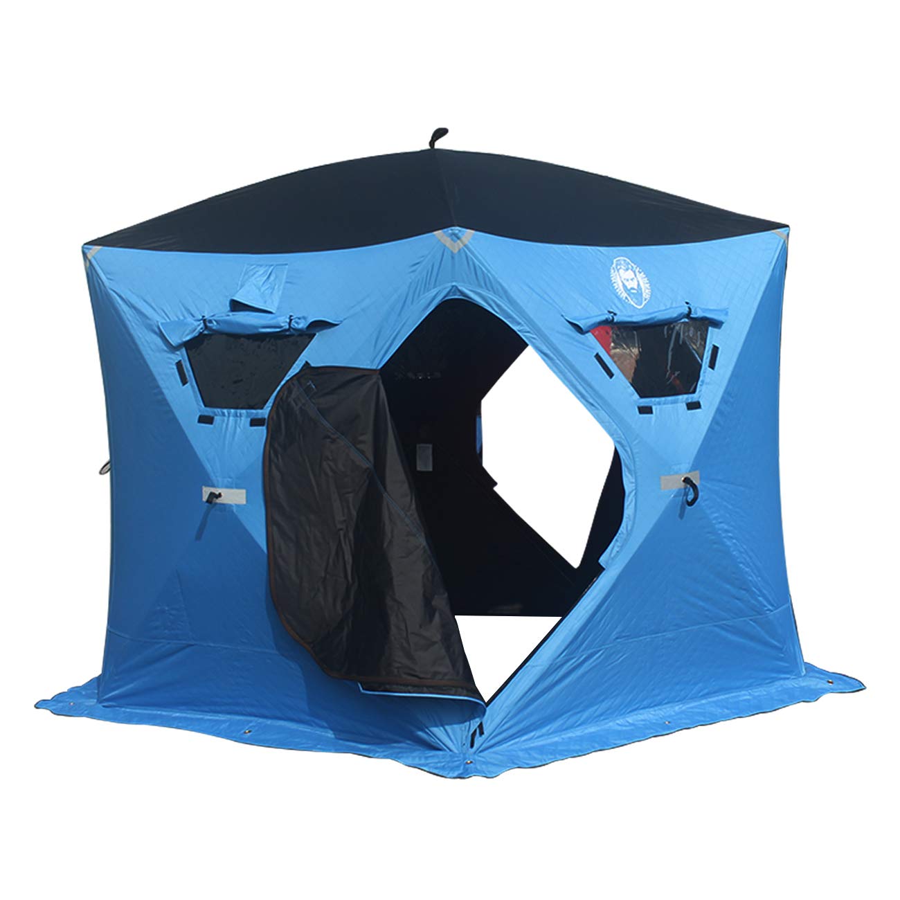 6 Person Portable Ice Fishing Shelter with 2 Big Doors-Diamond Door Guard System Ice Fishing Camping Tent