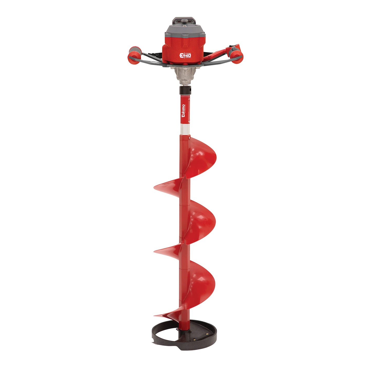 Eskimo E40 Electric Ice Fishing Auger, Full Power 40v Lithium-ion Battery, Lightweight Powerhead, Turbo Cutting System, Multi-Edge Blades, Red