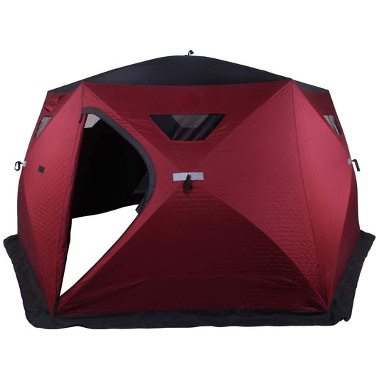 THUNDERBAY Ice Cube Series Pop-Up Hub-Style Ice Fishing Shelter, 68-112 Square Feet of Fishable Area, Portable 6-8 Person Ice Shanty