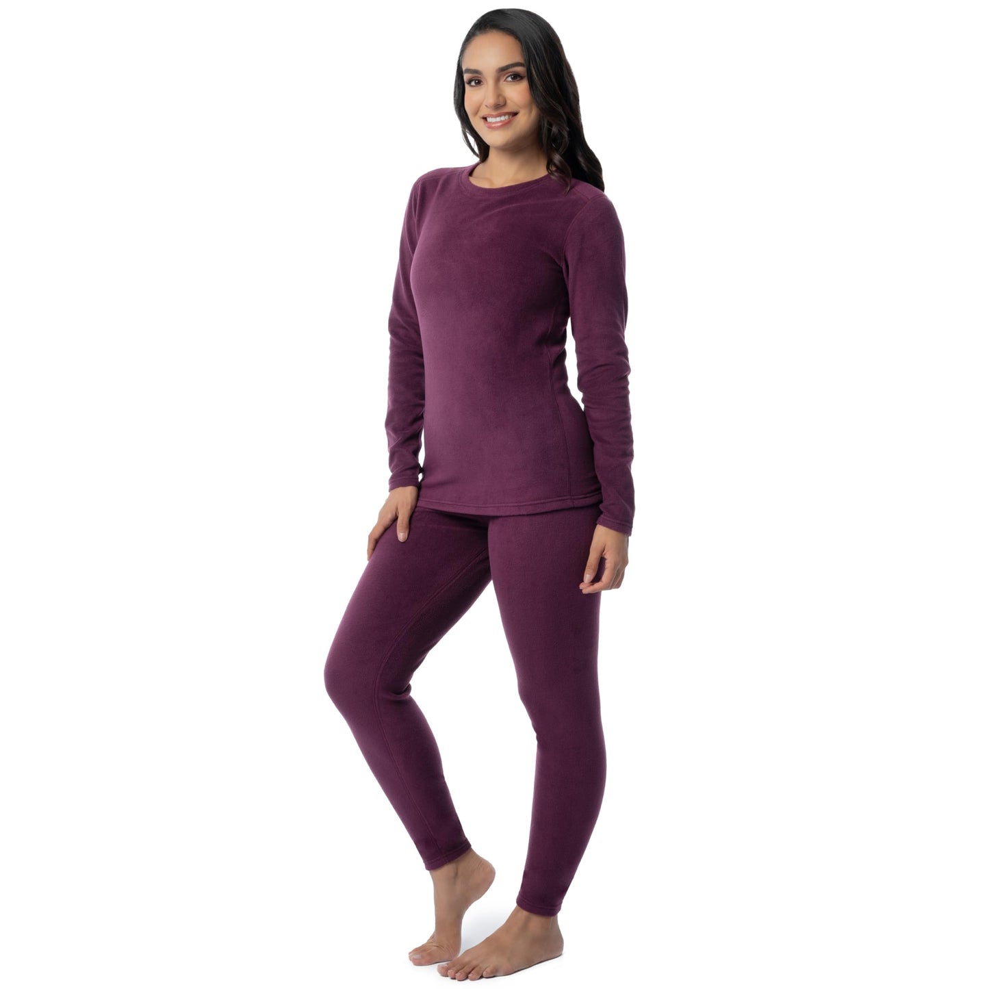 Fruit of the Loom Women's Stretch Fleece Lined Thermal Long Johns Underwear Set