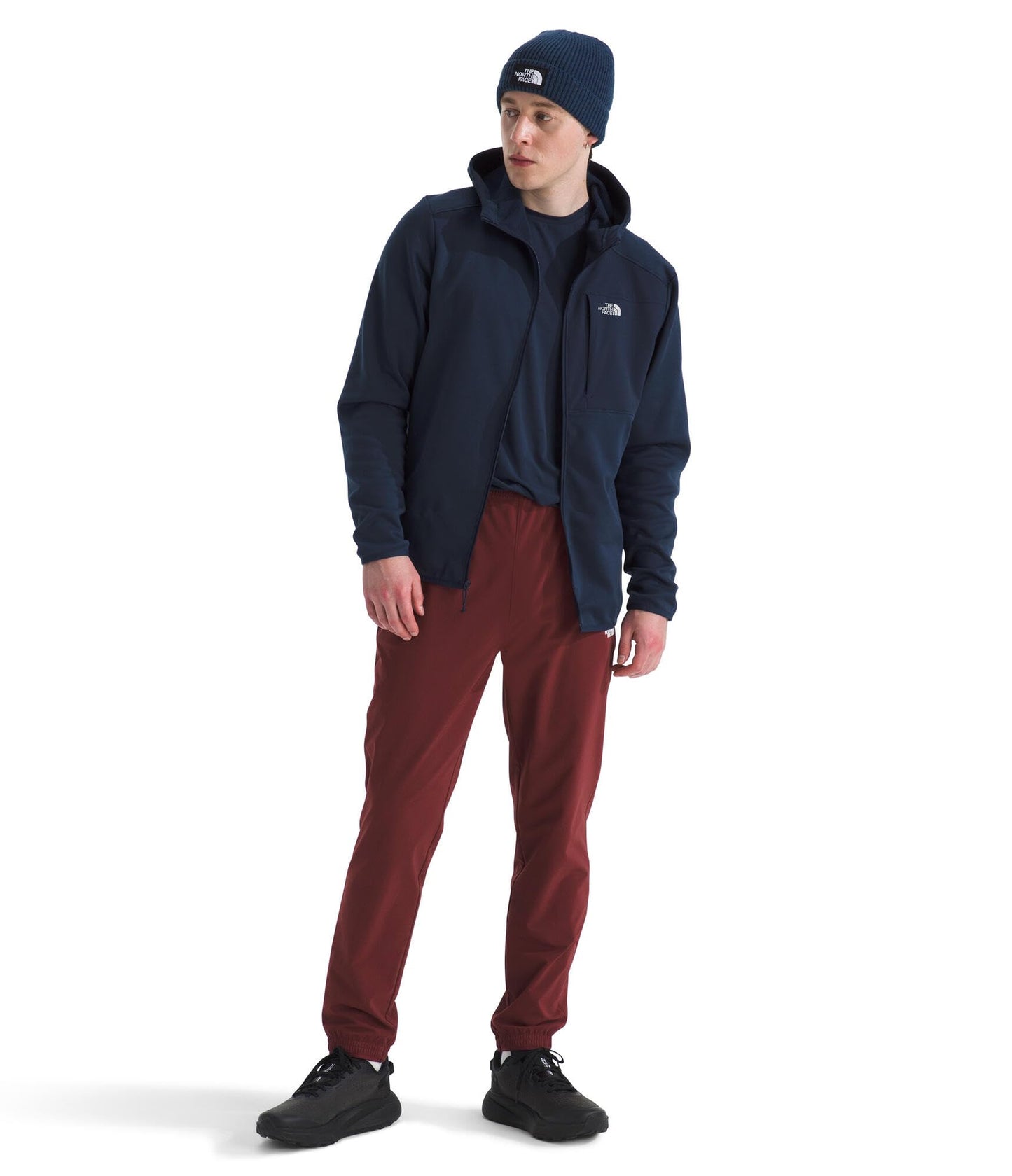 THE NORTH FACE Men's TNF Performance Fleece Full Zip Hoodie | Lightweight Hooded Top, Elastic Binding & Zip Pockets