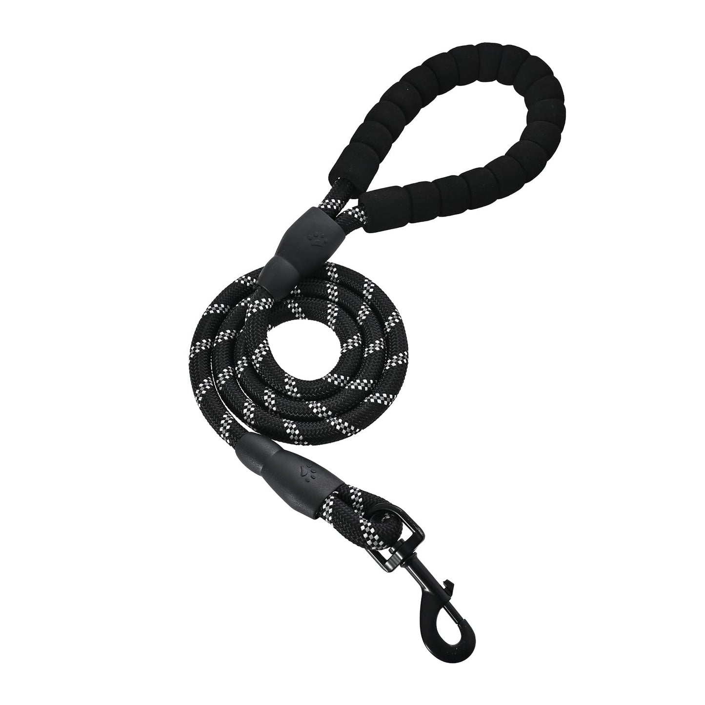 Amazon Basics Round Dog Leash, Heavy Duty, Durable Rope for Small, Medium, and Large Dogs, Lightweight Design for Walking, Training, and Outdoor Activities, Black, 4 Ft