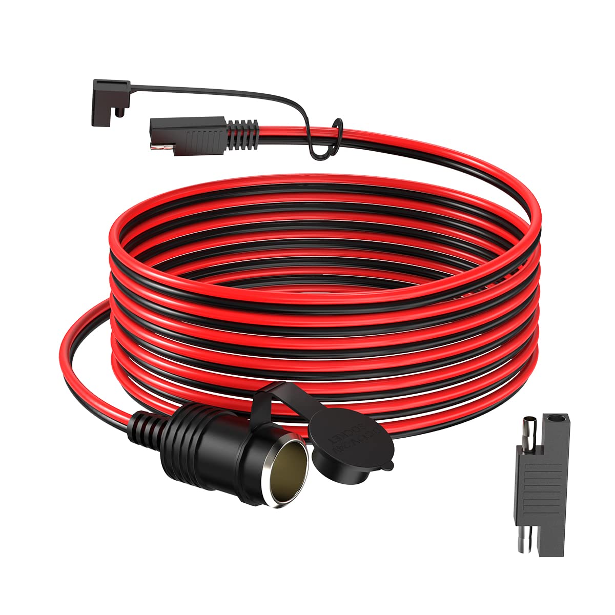 14AWG Cigarette Lighter Extension Cord 12V Cigarette Lighter Male Plug to Female Socket Extension Cable for Air Compressor Tire Inflators(10FT)