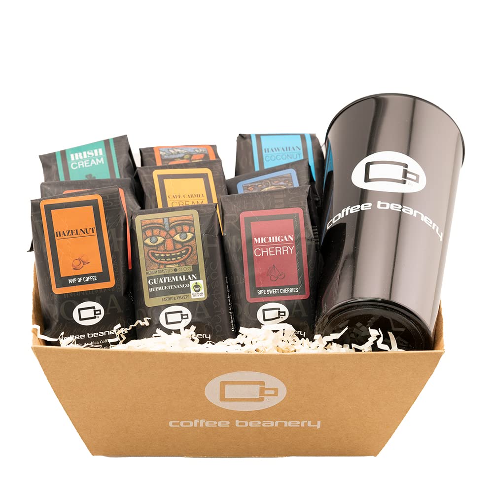 Indulgent Coffee Selection Gift Box | 100% Specialty Arabica Coffee | 12 Sample Bags of Medium Roast Ground Coffee