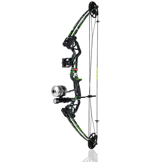 Motion Zeus Bowfishing Bow Kit 15-45 LBS Shoot Right Handed 2023 New Draw Length 18"~29.5" Fully Adjustable (Camo Right Handed Bag)
