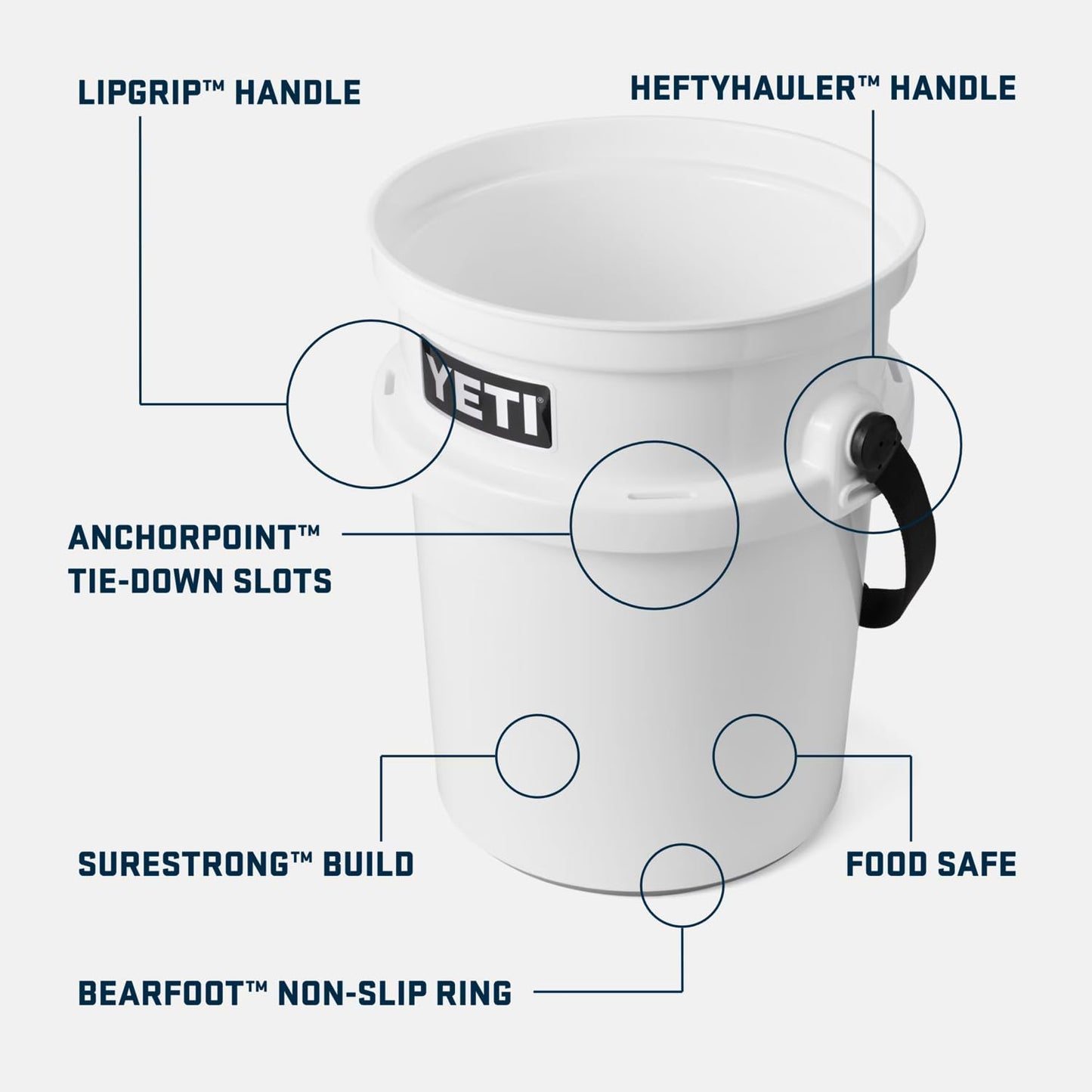 YETI Loadout 5-Gallon Bucket, Impact Resistant Fishing/Utility Bucket