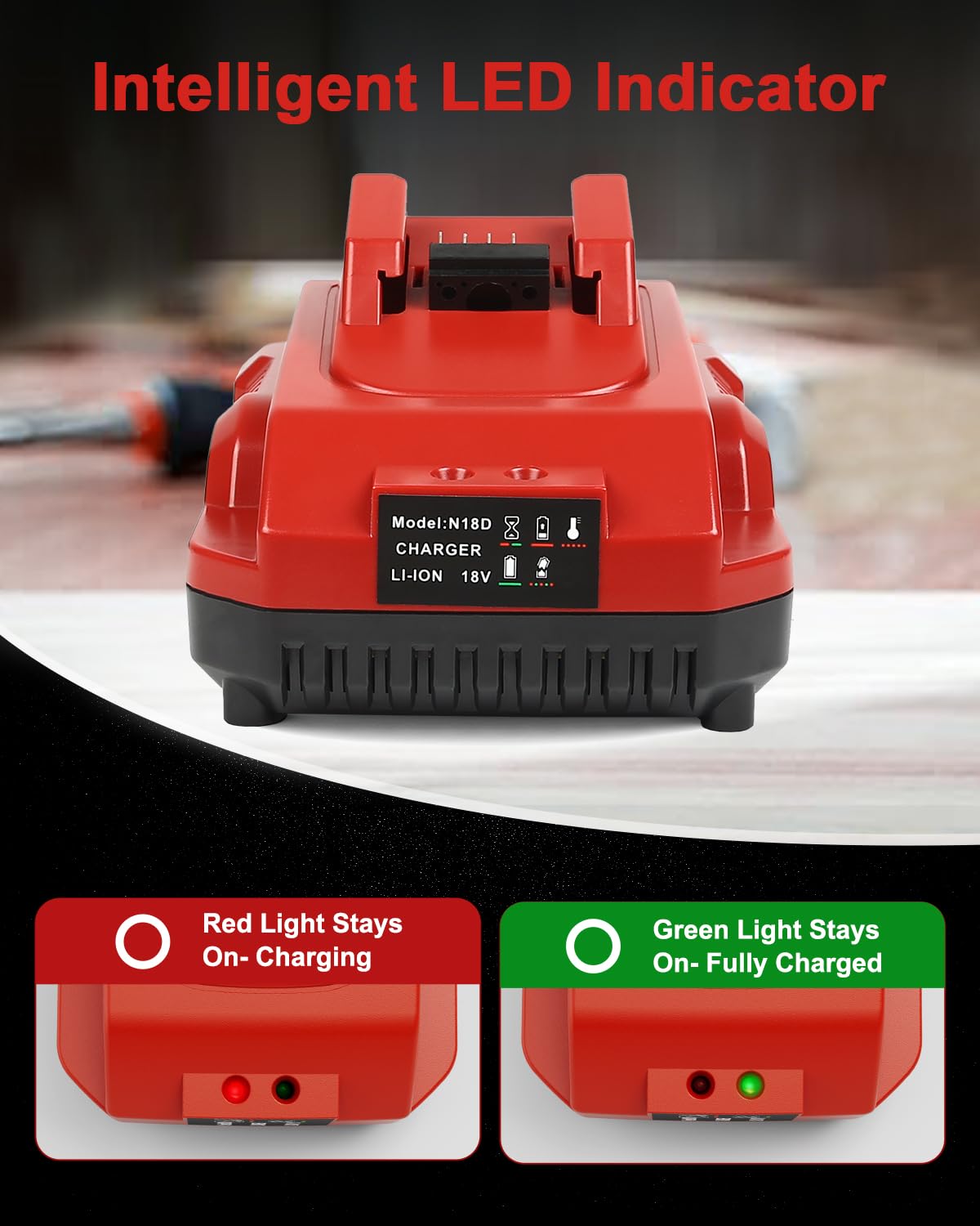 1-Pack 18V 5.0Ah Replacement for Milwaukee M-18 Battery and 1 Charger