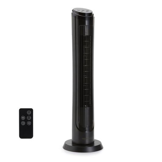 Amazon Basics 40" 70-Degree Oscillating Digital Tower Fan with Powerful Airflow for Bedroom, Living Room, Office, 4 Speeds, 3 Modes, 15-Hour Timer, Remote Control, 50W, Black