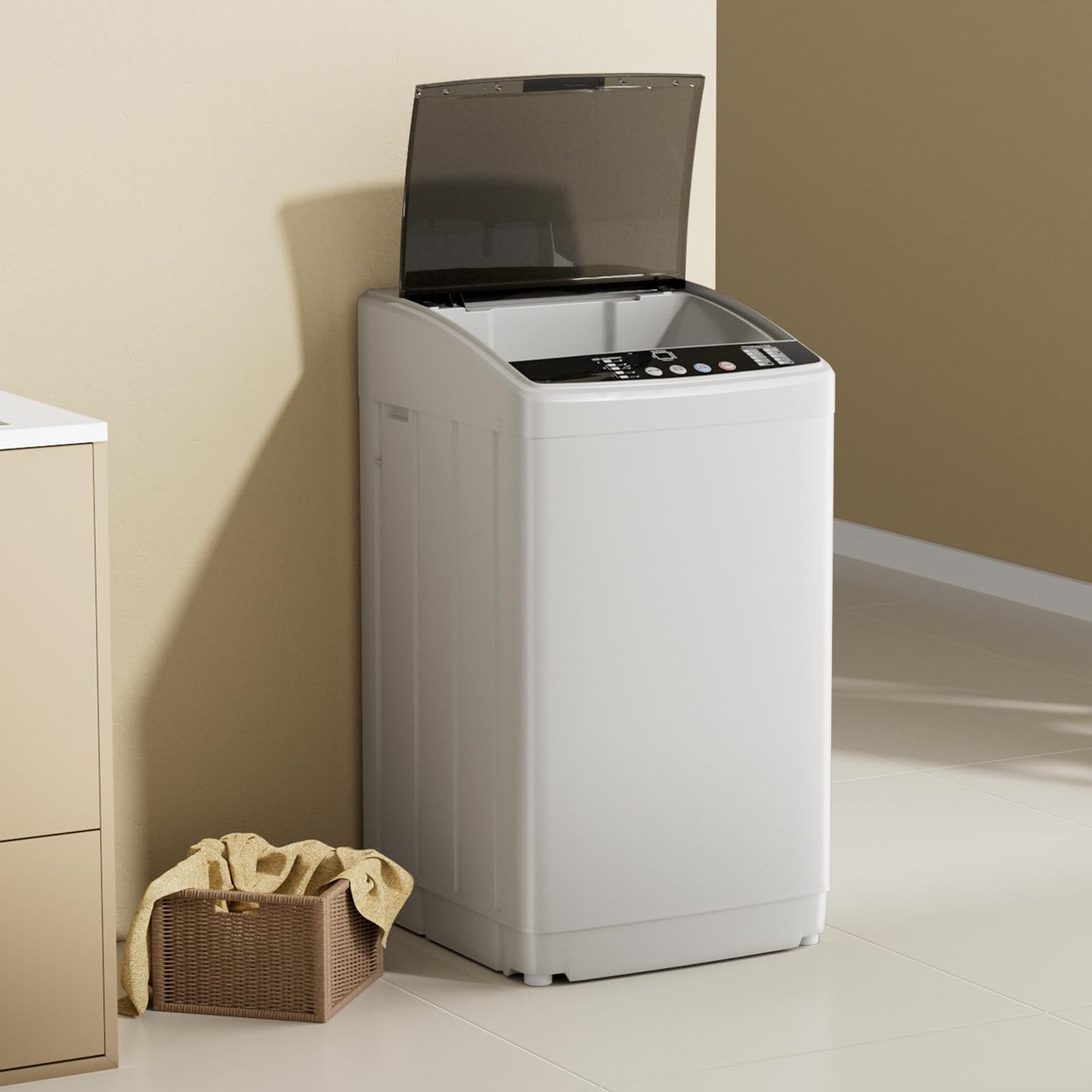 Muhub Washer and Dryer Combo Set,Full-Automatic 21LBS Washing Machine with 10 Washing Programs & Portable Laundry Dryer with 4 Automatic Drying Mode.