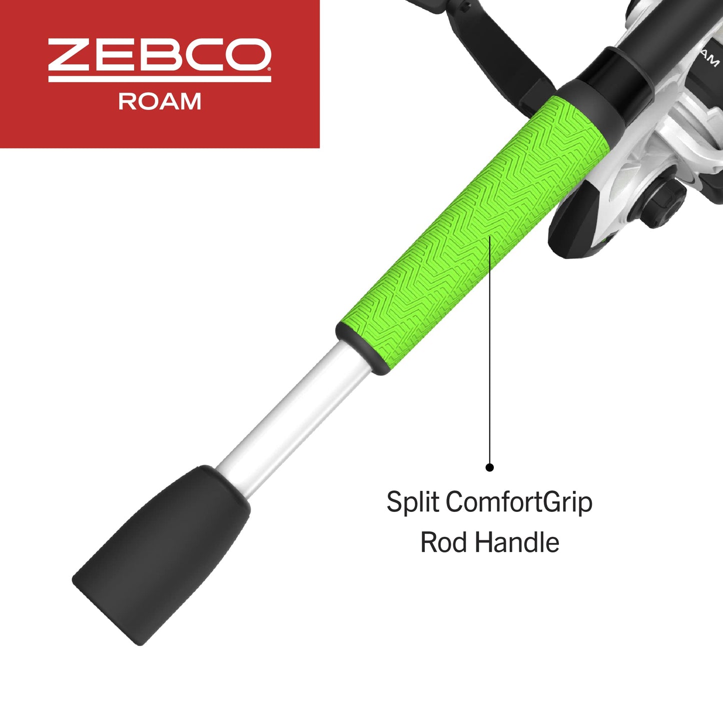 Zebco Roam Telescopic Fishing Rod and Spinning or Spincast Fishing Reel Combo, Durable 6-Foot Fiberglass Rod with ComfortGrip Handle, Pre-spooled with Zebco Cajun Fishing Line