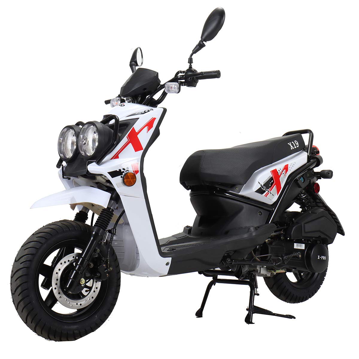 X-PRO 150cc Adult Moped Street Gas Moped 150cc Bike with 12" Aluminum Wheels (Black)
