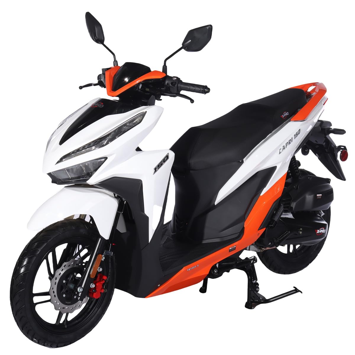 X-PRO Capri 150cc Moped with 14" Aluminum Wheels, Electric/Kick Start! (Black)
