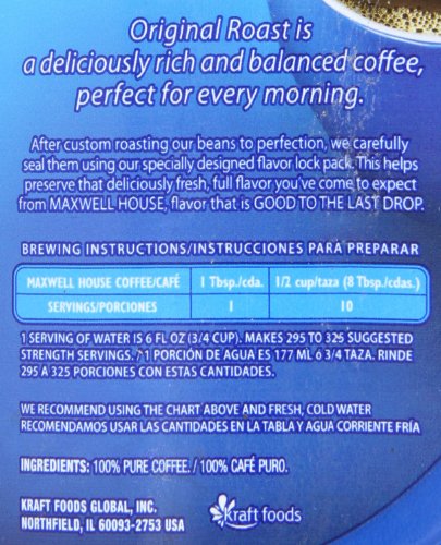 Maxwell House Breakfast Blend Mild Roast Ground Coffee, 38.8 oz Canister