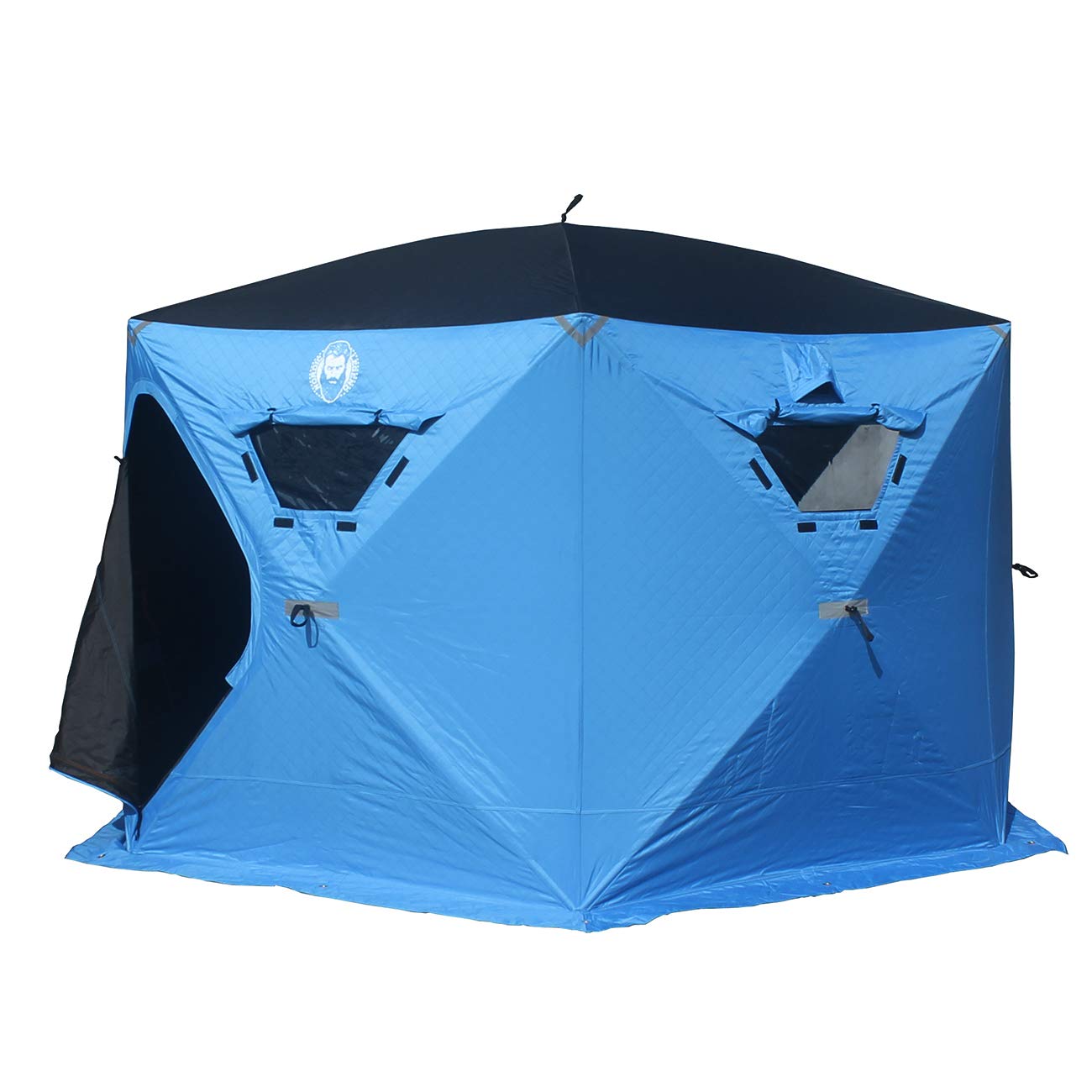 6 Person Portable Ice Fishing Shelter with 2 Big Doors-Diamond Door Guard System Ice Fishing Camping Tent