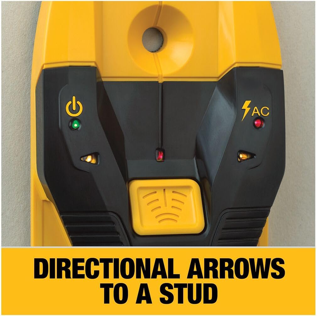 DEWALT Stud Finder, 3/4”, Locate Framing Studs Efficiently with LED Arrows, Ideal for Wood and Metal, AAA Batteries Included (DW0100)