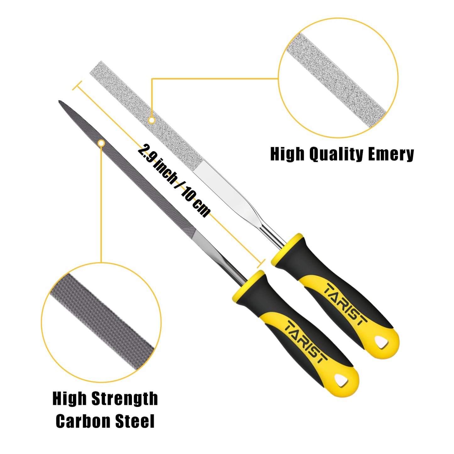 3-Piece 8" Wood Rasp File Set, Includes Flat/Half-Round/Round. For Woodworking & Sharping Wood