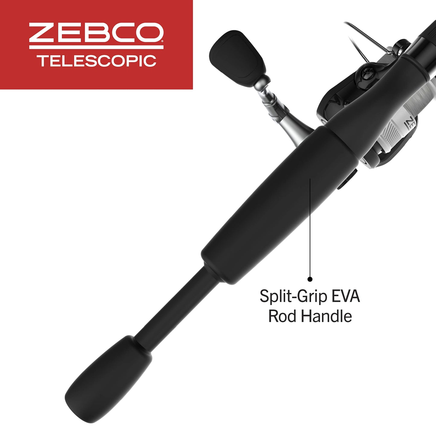 Zebco 33 Spinning Reel and Telescopic Fishing Rod Combo