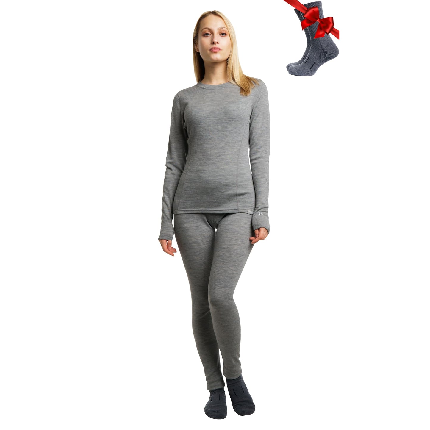 Merino.tech Merino Wool Base Layer Women Set - Heavyweight, Lite, Midweight Merino Thermal Underwear For Women Top, Bottom