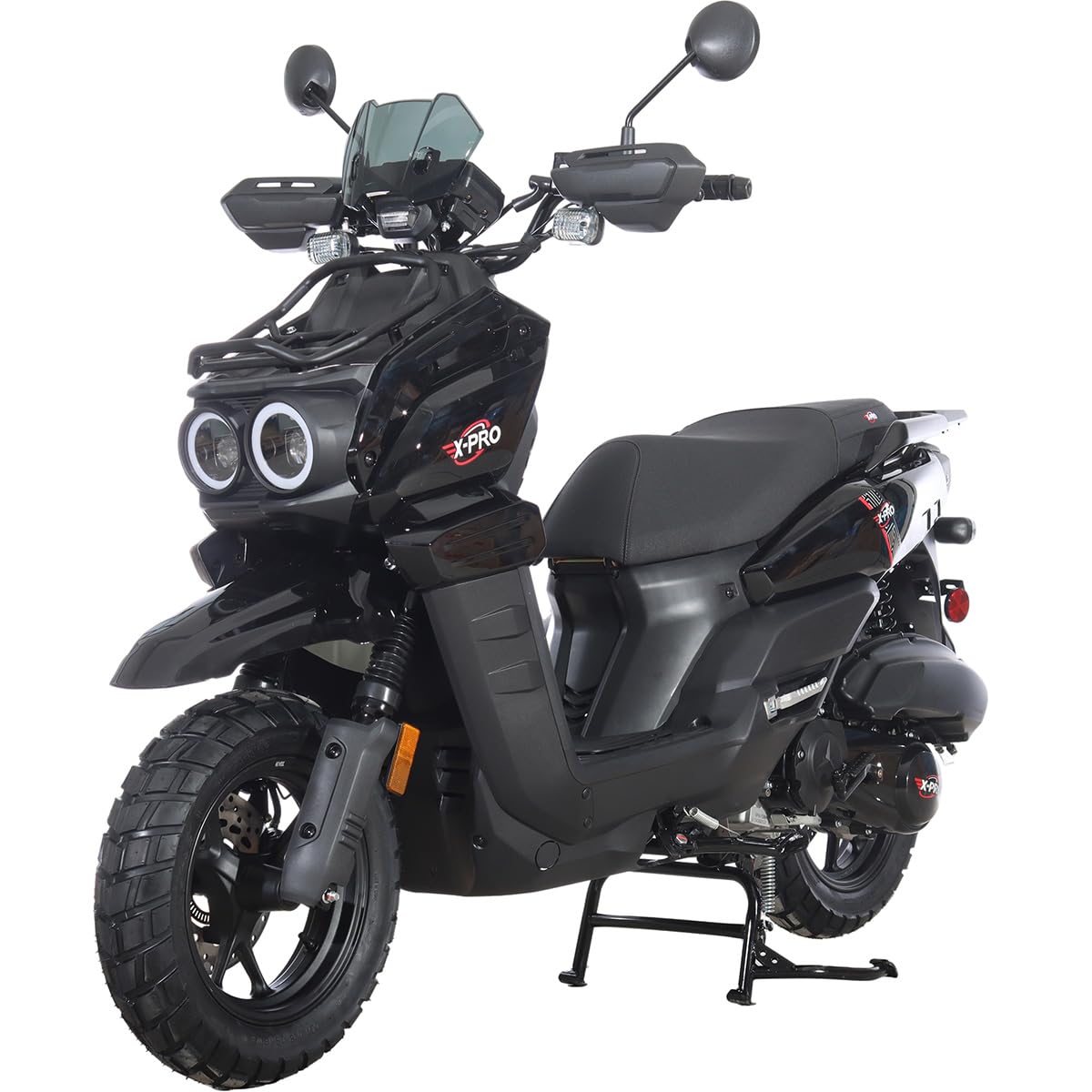 X-PRO Tank 200 Gas Moped Adult Gas Street Moped with 12" Wheels! LED Headlight!
