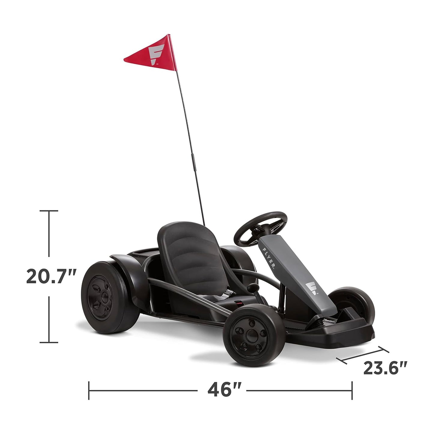 Radio Flyer Ultimate 24 Volt Electric Go-Kart for Kids Ages 3-8, 2-Seater, Red