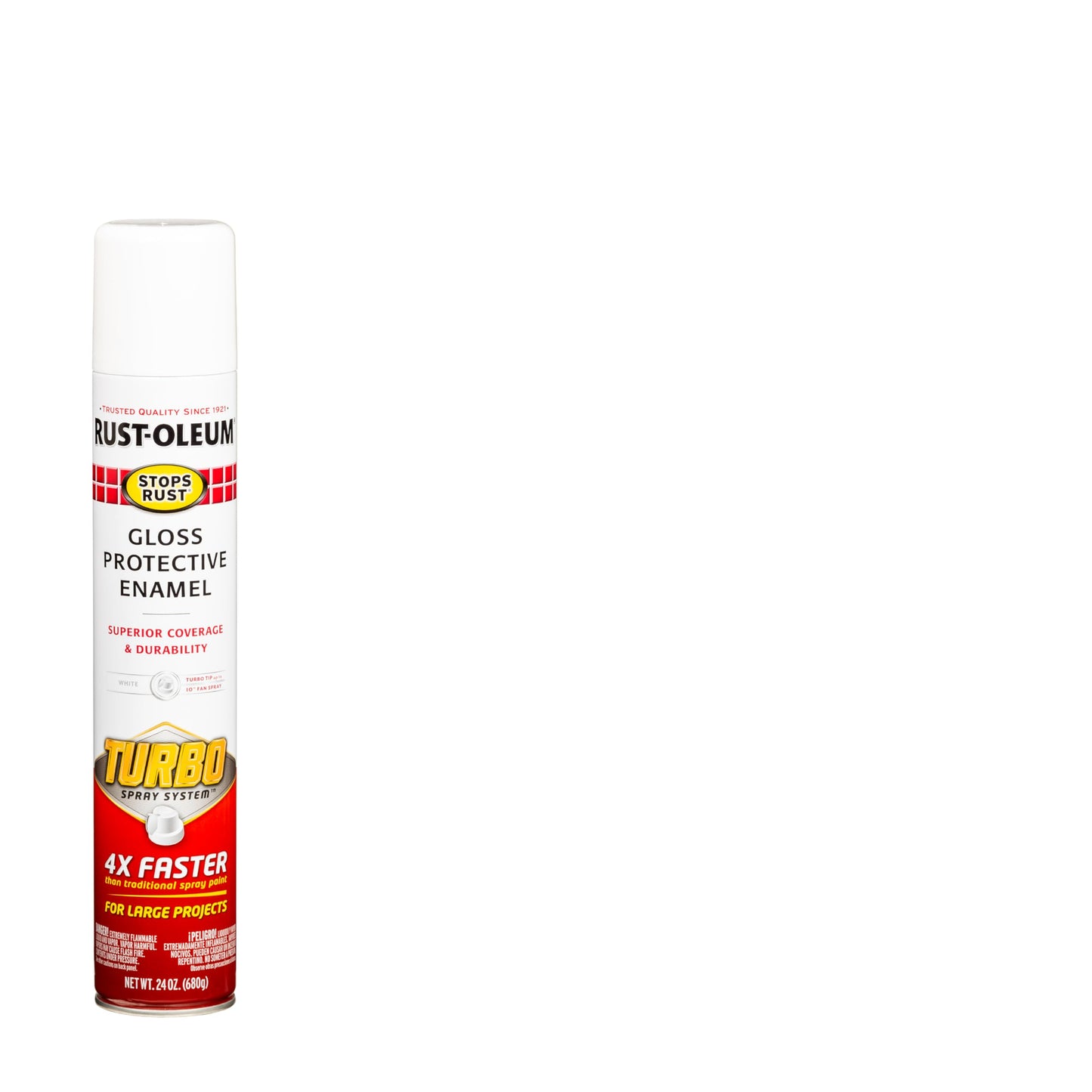 Rust-Oleum 376298 Stops Rust Turbo Spray System Spray Paint, 24 oz, Flat Black