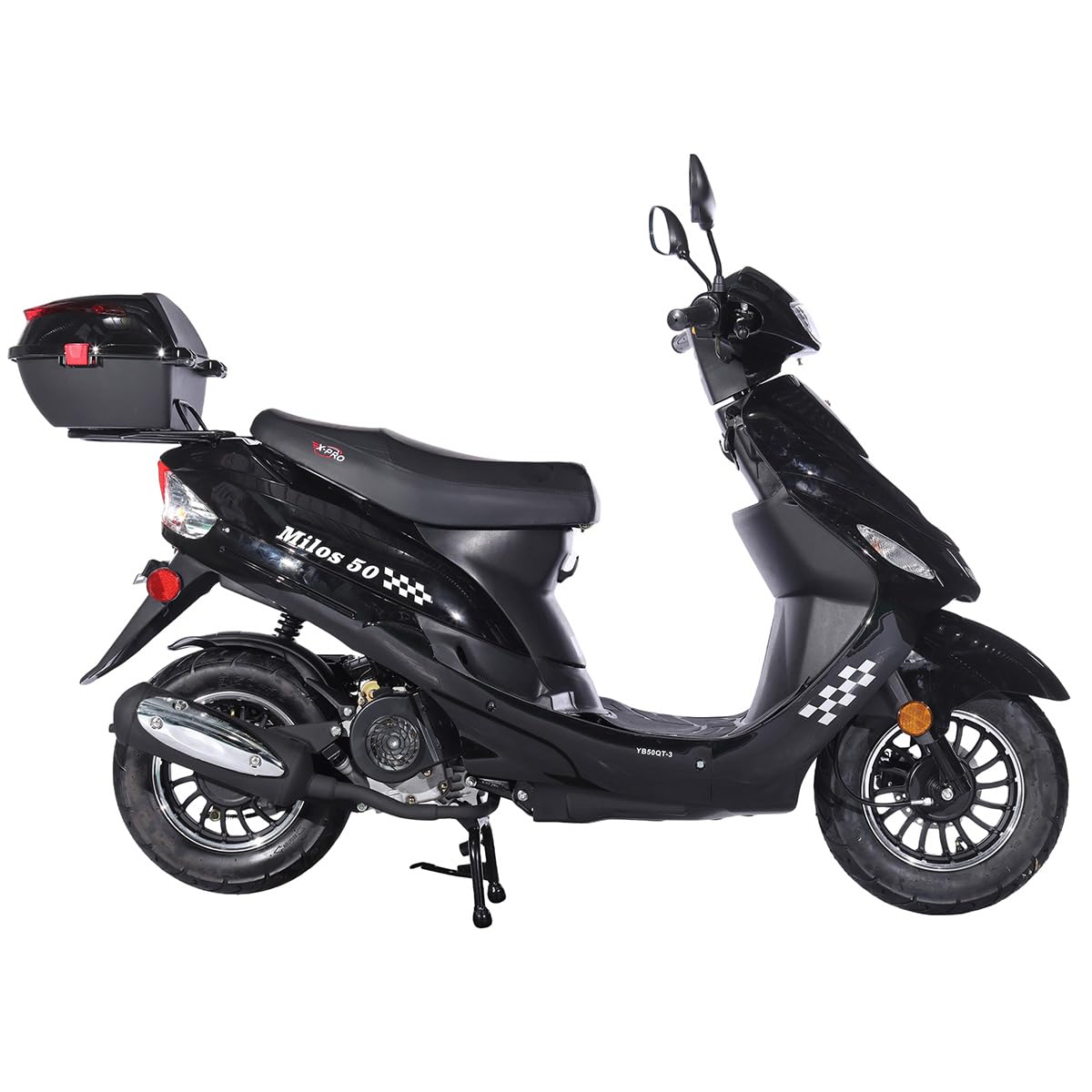 X-PRO Milos 50 Moped with 10" Aluminum Wheels, Electric/Kick Start! (Red)