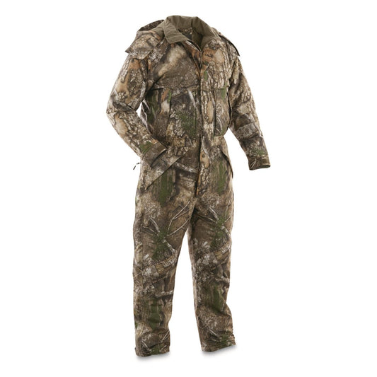 Guide Gear Men's Dry Waterproof Hunting Coveralls with Hood, Insulated Camo Hunt Overalls