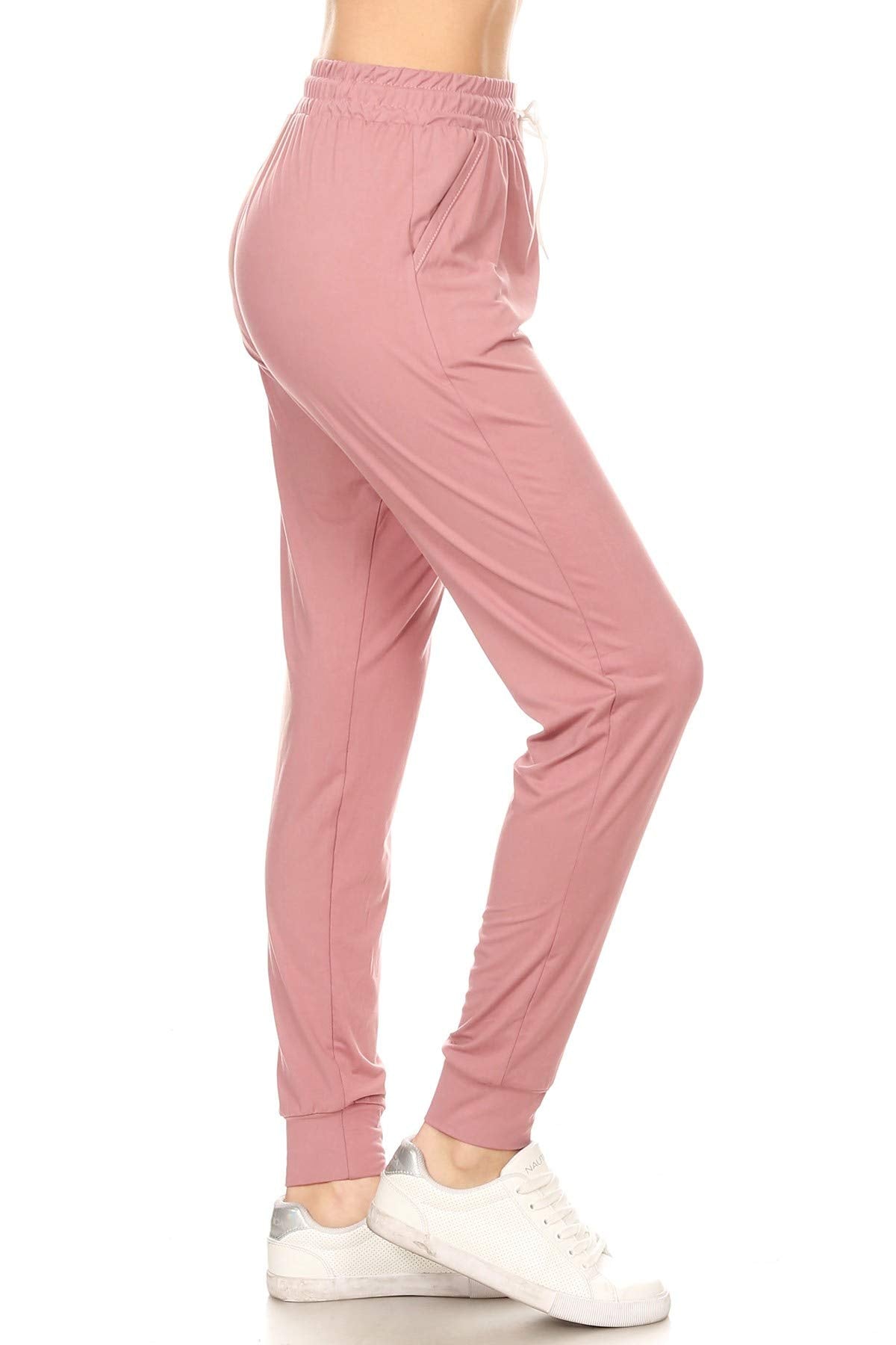 Leggings Depot Women's Relaxed-fit Jogger Track Cuff Sweatpants with Pockets for Yoga, Workout