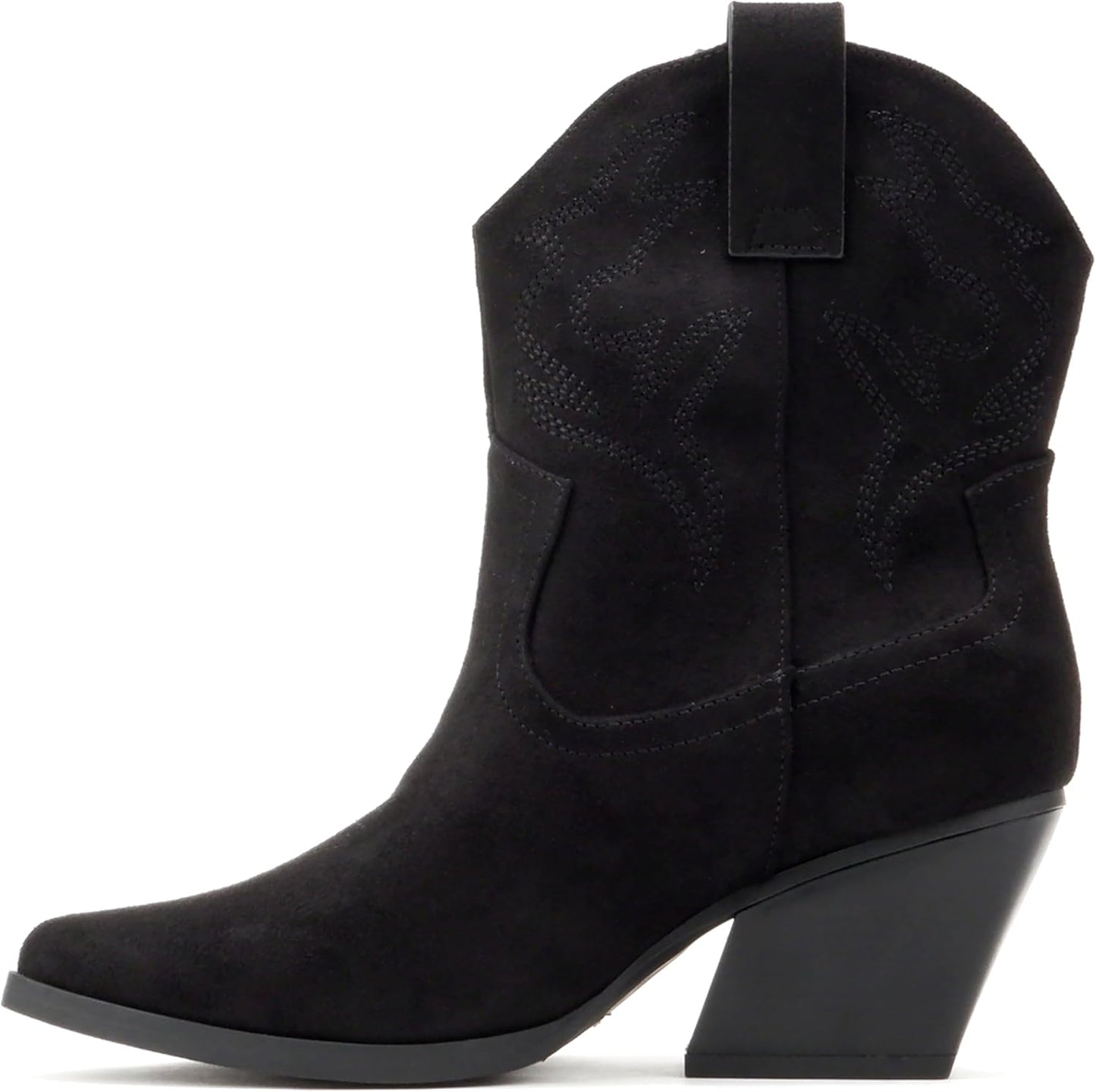Soda “BLAZING” ~ Women Western Bootie Pointe Toe with Low Heel (Wide Fit Available)