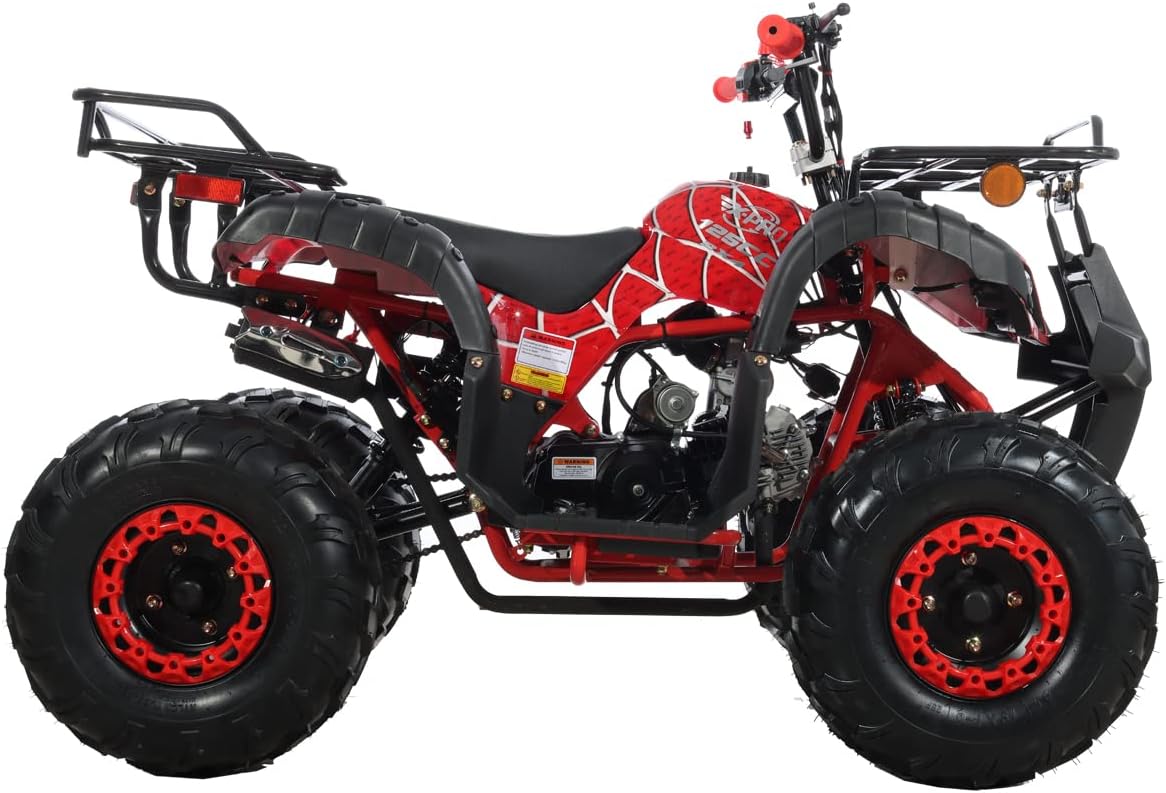 X-PRO 125cc ATV with Automatic Transmission w/Reverse, Big 19"/18" Tires! (Spider Red, Factory Package)