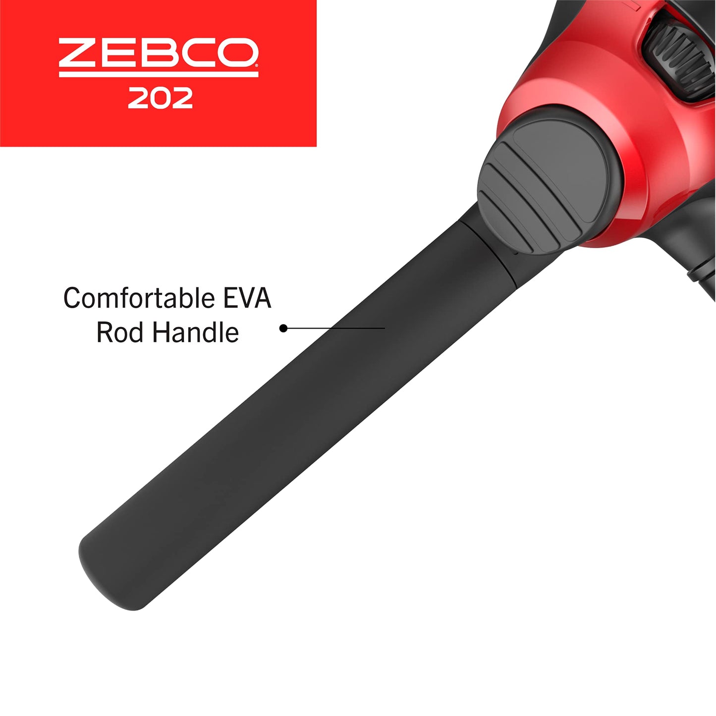 Zebco 202 Spincast Reel and Fishing Rod Combo, 5-Foot 6-Inch 2-Piece Fishing Pole, Size 30 Reel, Right-Hand Retrieve, Pre-Spooled with 10-Pound Cajun Line, Black/Red