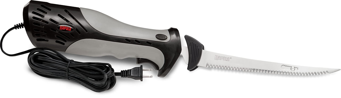 Rapala Heavy Duty Electric Fillet Knife, Powerful and Ergonomic Fish Filleting Tool with Advanced Motor, Razor-Sharp Stainless Steel Blades for Precision Cutting, Perfect for Effortless Fish Cleaning